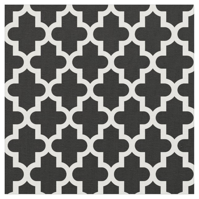 Tissu Impression marocaine noire et blanche (Fermer)