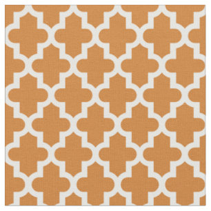 Tissu Impression marocaine orange brûlée