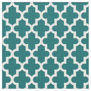 Tissu Impression marocaine Turquoise foncée