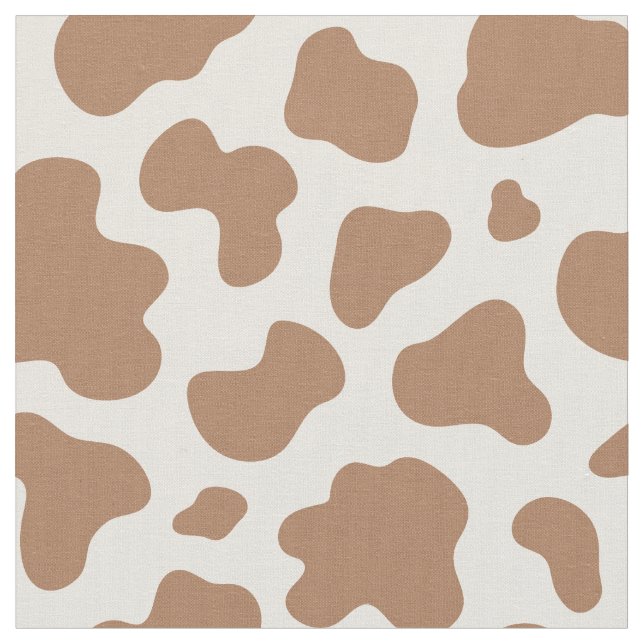 Tissu Impression vache neutre Western Cowboy Beige Marro (Fermer)