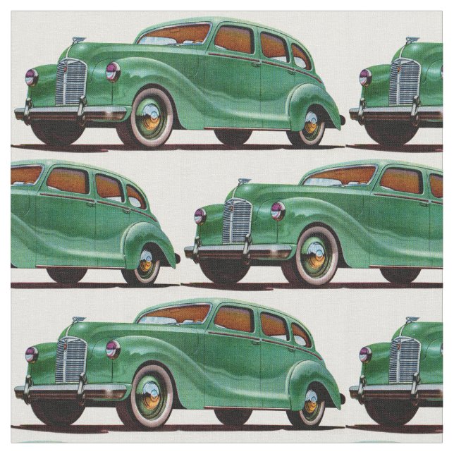 Tissu Impression verte Austin Devon 1948 (Fermer)