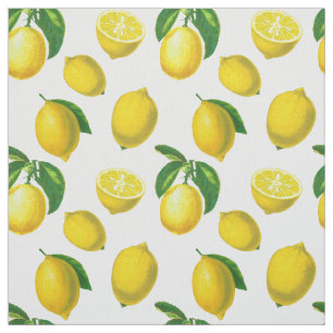 Tissu Impression vintage de citron végétal