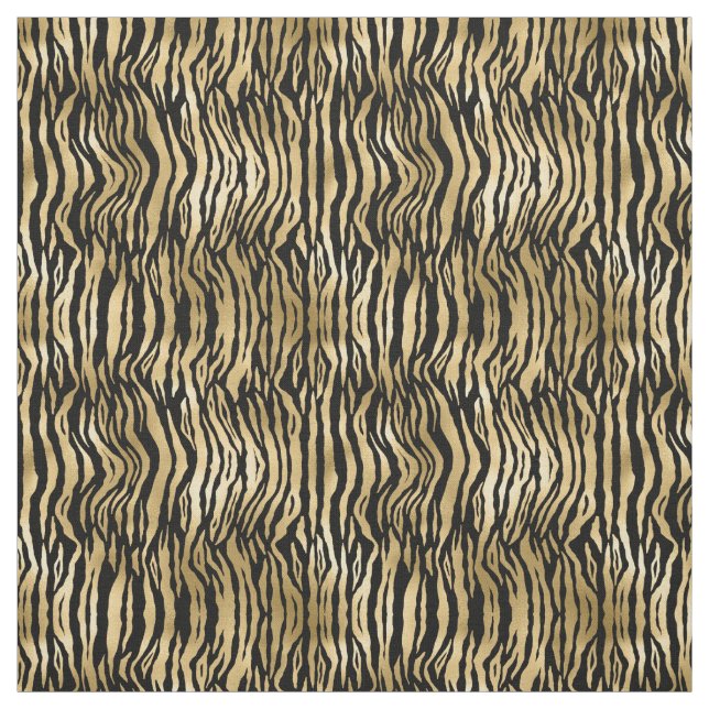 Tissu Imprimante Black Zebra Gold Glam (Échantillon)