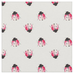 Tissu imprimé avec coccinelle à l'aquarelle mignon