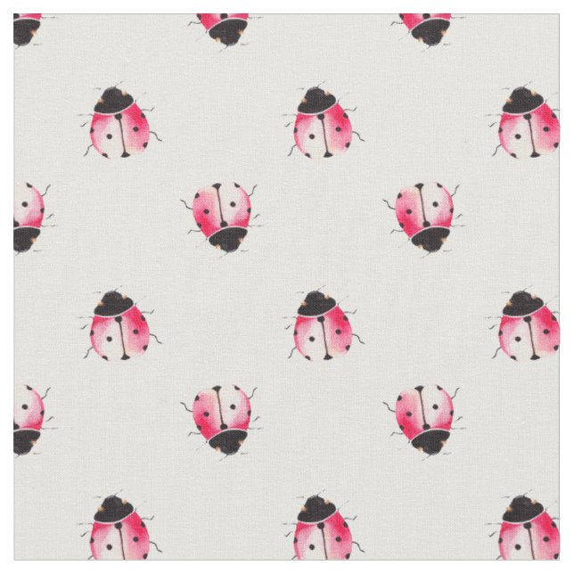 Tissu imprimé avec coccinelle à l'aquarelle mignon (Fermer)