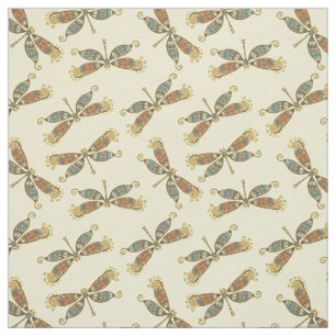 Tissu imprimé avec une libellule fantaisiste migno