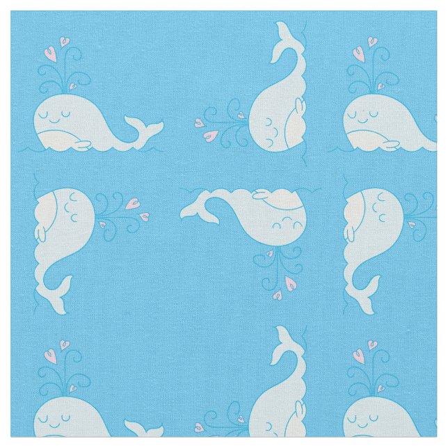 Tissu Imprimé Baleine Bleu (Fermer)