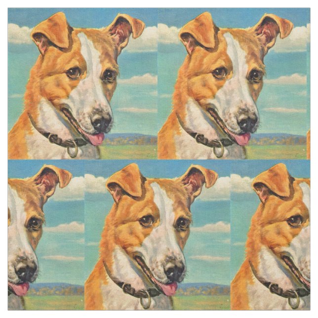 Tissu imprimé chien beau chien (Échantillon)