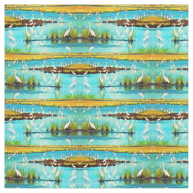 Tissu imprimé d'aigrettes enneigées (Fermer)