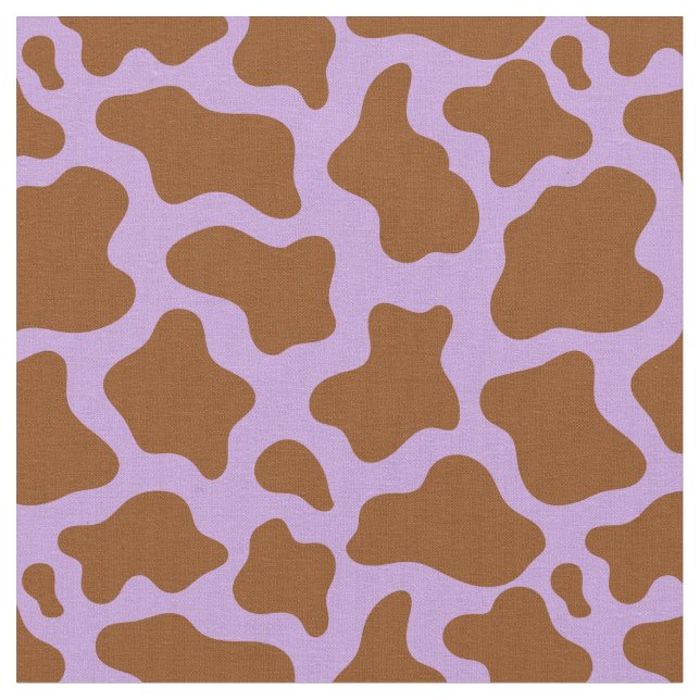 Tissu imprimé de vache brun violet pastel (Fermer)