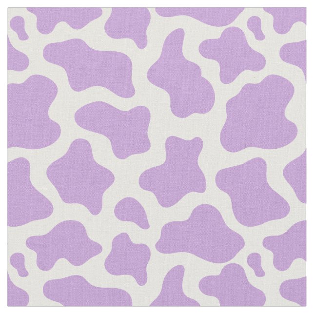 Tissu imprimé de vache violet pastel kawaii (Fermer)