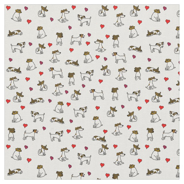 Tissu imprimé dessin animé Jack Russell Terrier (Fermer)