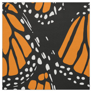 Tissu imprimé, en noir & blanc & orange