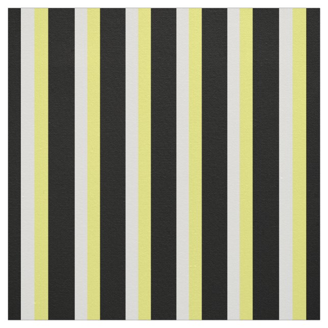 Tissu imprimé, en noir et blanc et jaune (Échantillon)
