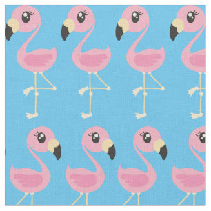 Tissu imprimé flamant rose tropical mignon pour en