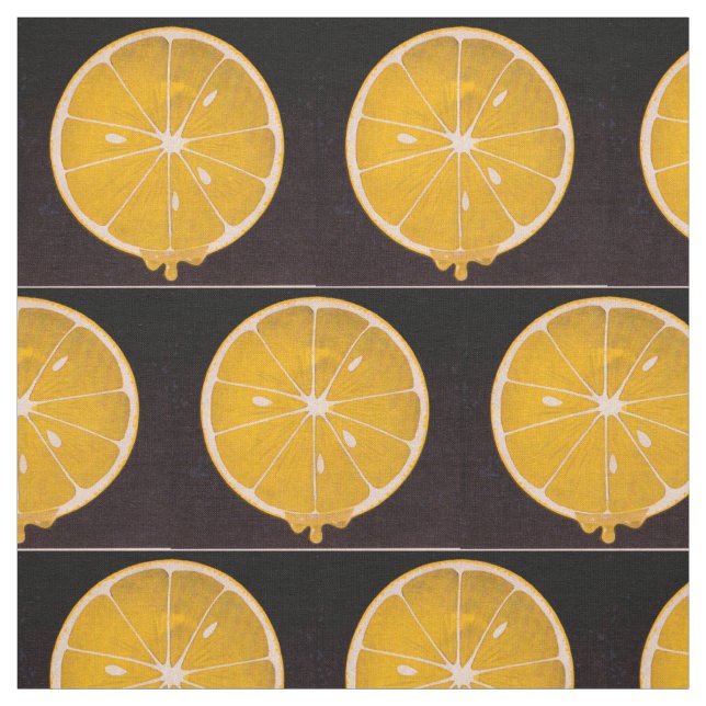 Tissu imprimé jaune citron brillant (Échantillon)