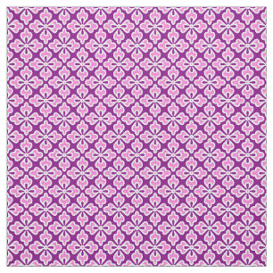 Tissu imprimé kimono floral, rose orchidée et violet