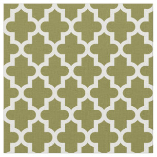 Tissu Imprimé marocain vert olive