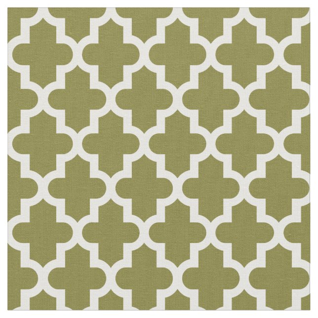 Tissu Imprimé marocain vert olive (Fermer)