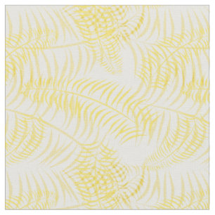Tissu Imprimé Palmier Jaune Blanc Été