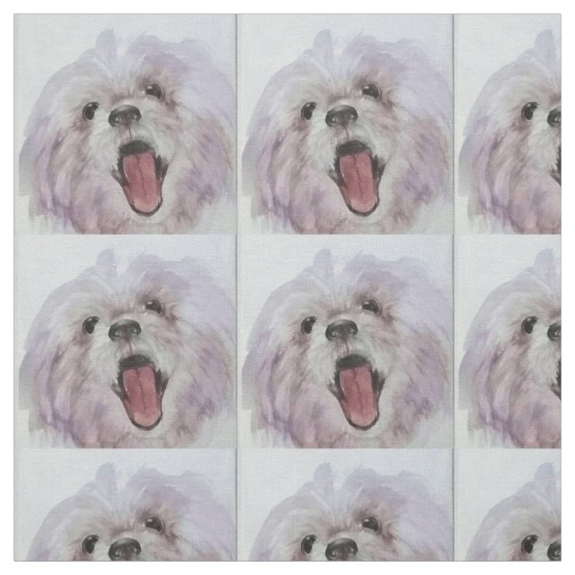 Tissu imprimé par visage heureux de chien (Échantillon)