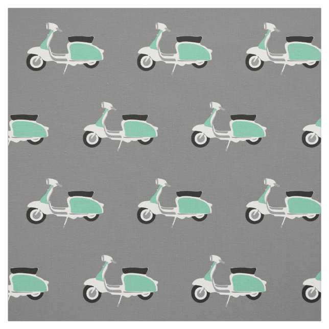 Tissu imprimé rétro par scooter par Rupert et le (Échantillon)