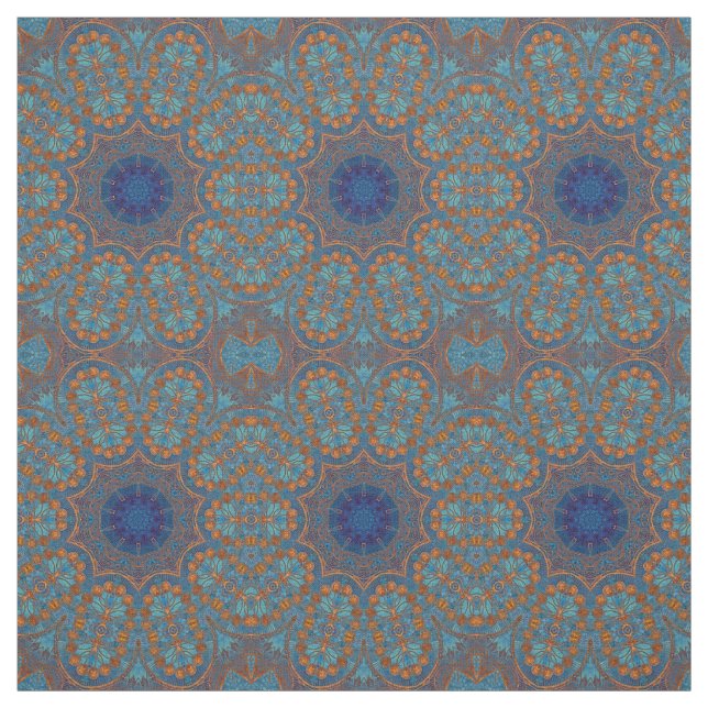 Tissu indien de motif d'impression de cercles (Échantillon)