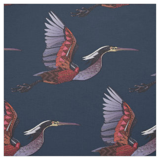 Tissu indigo d'Agami héron
