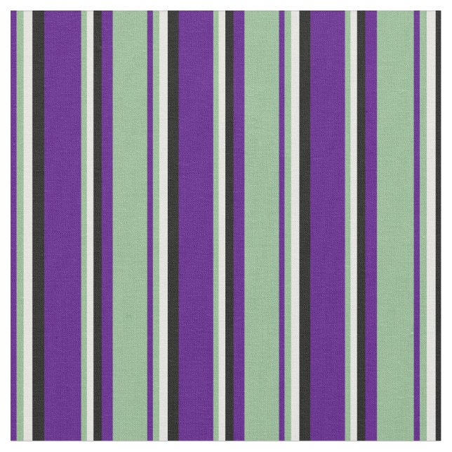 Tissu Indigo, Vert de la mer foncée, Crème à la menthe e (Fermer)