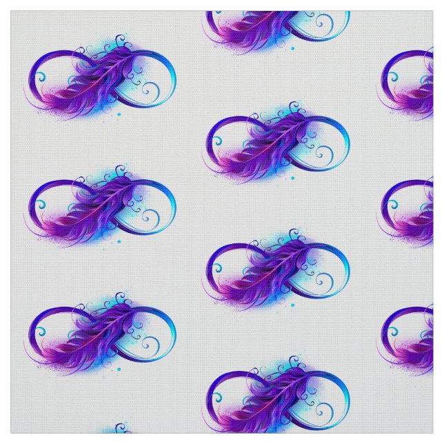 Tissu Infini avec plume violette (Échantillon)