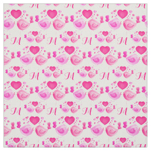 Tissu Inséparable art monogramme rose motif de répétitio