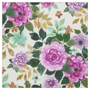 Tissu INTEGRITY Purple Mint Gold Floral