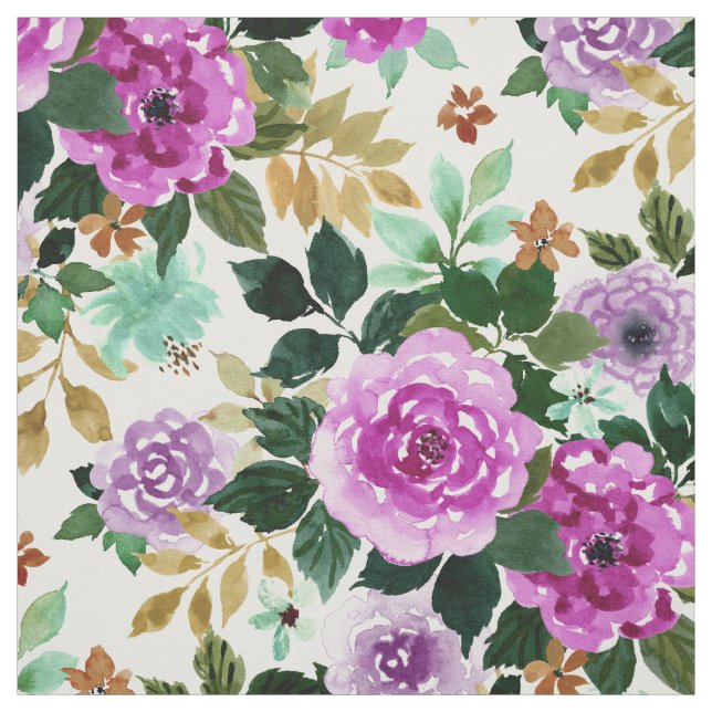 Tissu INTEGRITY Purple Mint Gold Floral (Échantillon)