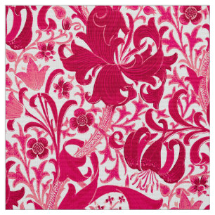 Tissu Iris de William Morris et lis, rose de fuchsia