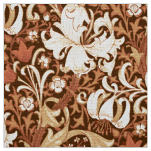 Tissu Iris et lis de William Morris, brun et Tan