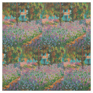 Tissu Iris Jardin Monet Giverny fleurs