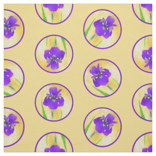 Tissu Iris Peinture Iris À Led Violet Art Fleur Original (Échantillon)