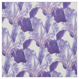 Tissu Iris pourpre peignant le motif botanique d'art