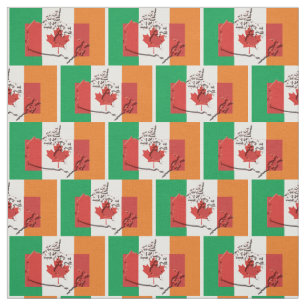 Tissu IRLANDE DRAPEAUX CANADIENS Fière du patrimoine