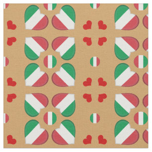 Tissu Italien Flag & Italy Heart fashion Fabric