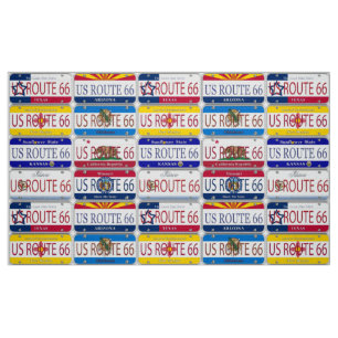 Tissu ITINÉRAIRE 66 des USA chacun des 8 plats de vanit