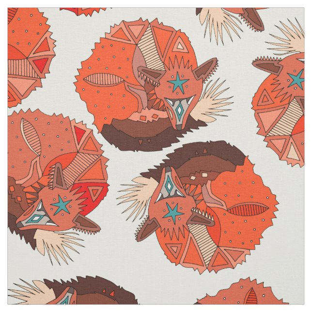 Tissu ivoire de polka de renard (Échantillon)