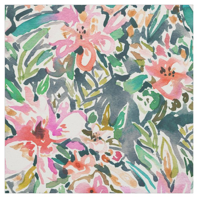 Tissu Ivrogne du PARADIS de RACHEL floral (Échantillon)