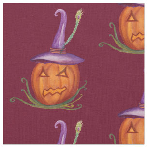 Tissu Jack-O-Lantern Fabric Casquette de sorcière