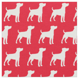 Tissu Jack Russell Terrier Chien Silhouette Animal Rouge