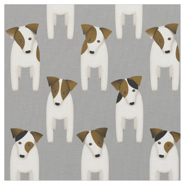 Tissu Jack Russell Terriers bons chiens en attente (Fermer)