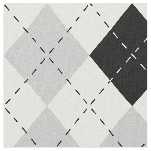 Tissu Jacquard blanc et gris noir (Fermer)