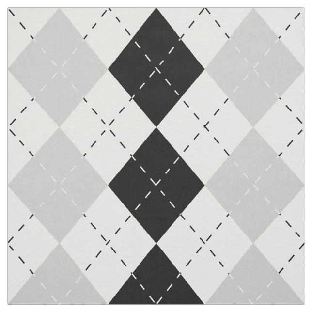 Tissu Jacquard blanc et gris noir (Échantillon)