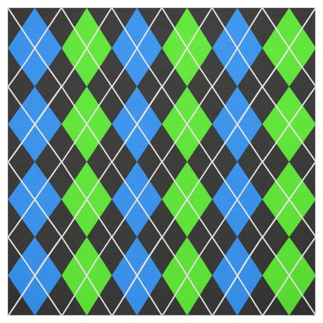 Tissu Jacquard bleu vert noir Diamant Design (Échantillon)