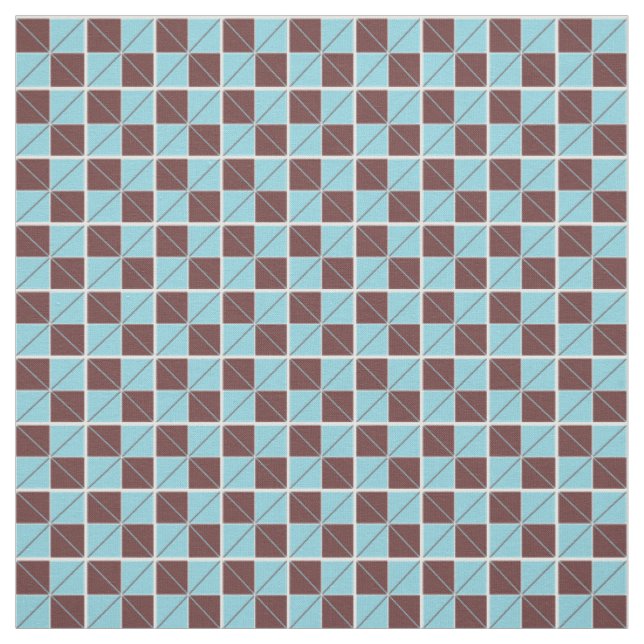 Tissu Jacquard Checks Bleu et Brown (Échantillon)